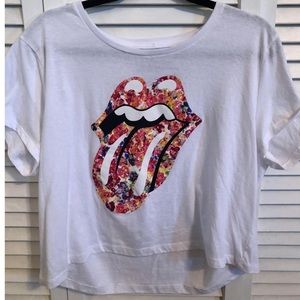 Floral Rolling Stones Crop Top